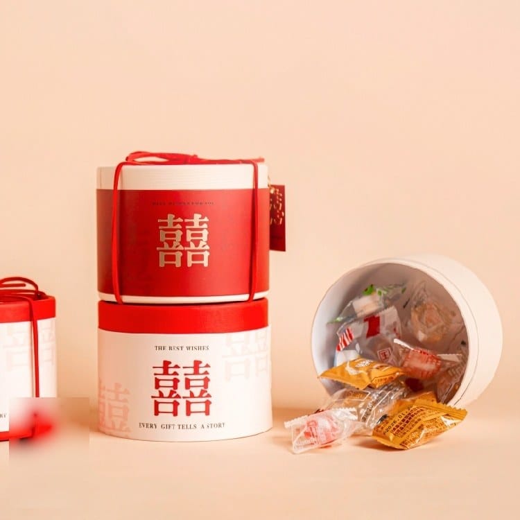 中式婚禮綁繩囍氣大圓盒 商品圖1