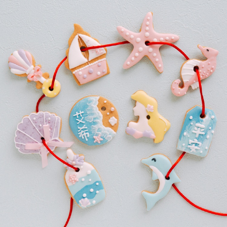 人魚海洋造型系列收涎餅乾禮盒10入組 商品圖1