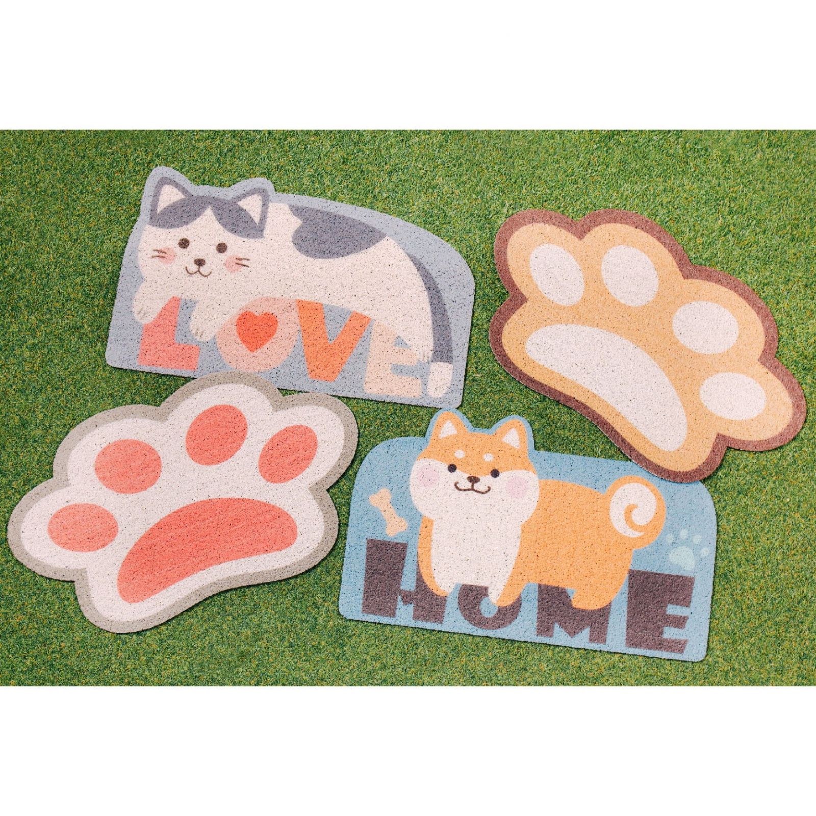 可愛柴犬貓咪絲圈防滑地墊 商品圖1