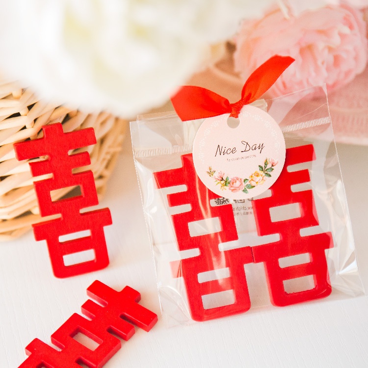 大雙囍祝福木質磁鐵 商品圖4