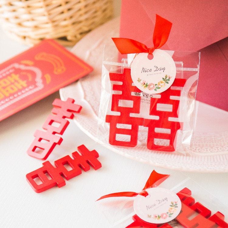 大雙囍祝福木質磁鐵 商品圖12