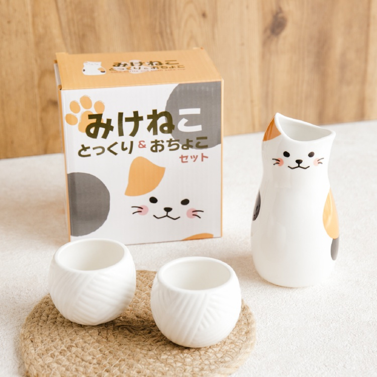 日本進口 三花貓清酒杯壺套組 商品圖1