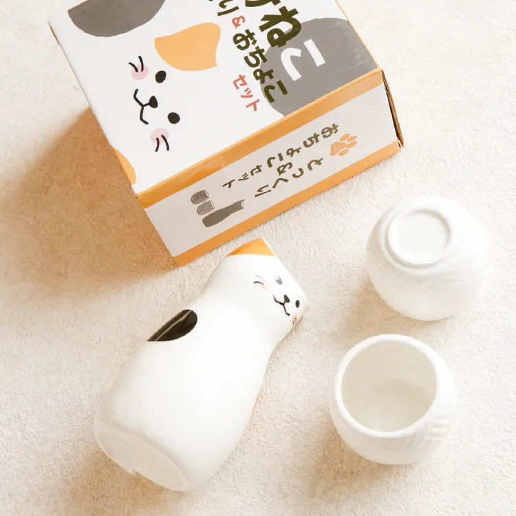 日本進口 三花貓清酒杯壺套組 商品圖10