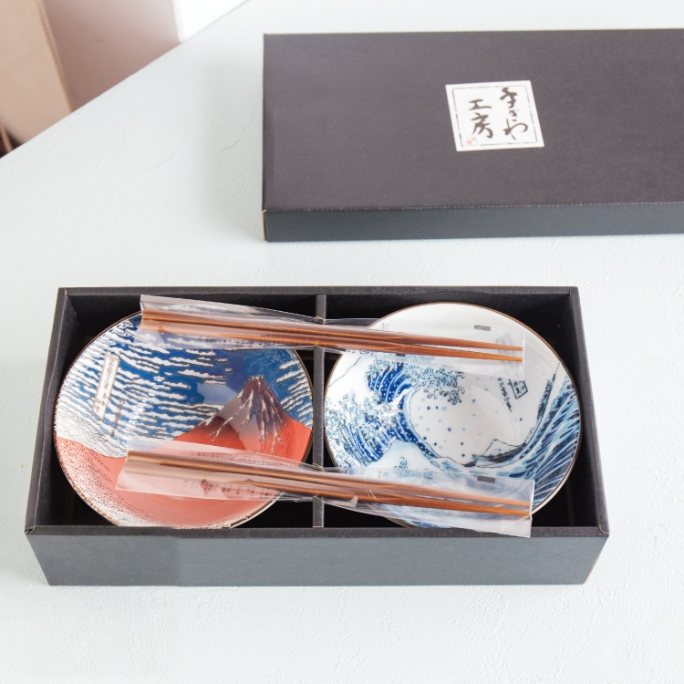 日本進口 浮世繪風雙碗對筷禮盒 商品圖3