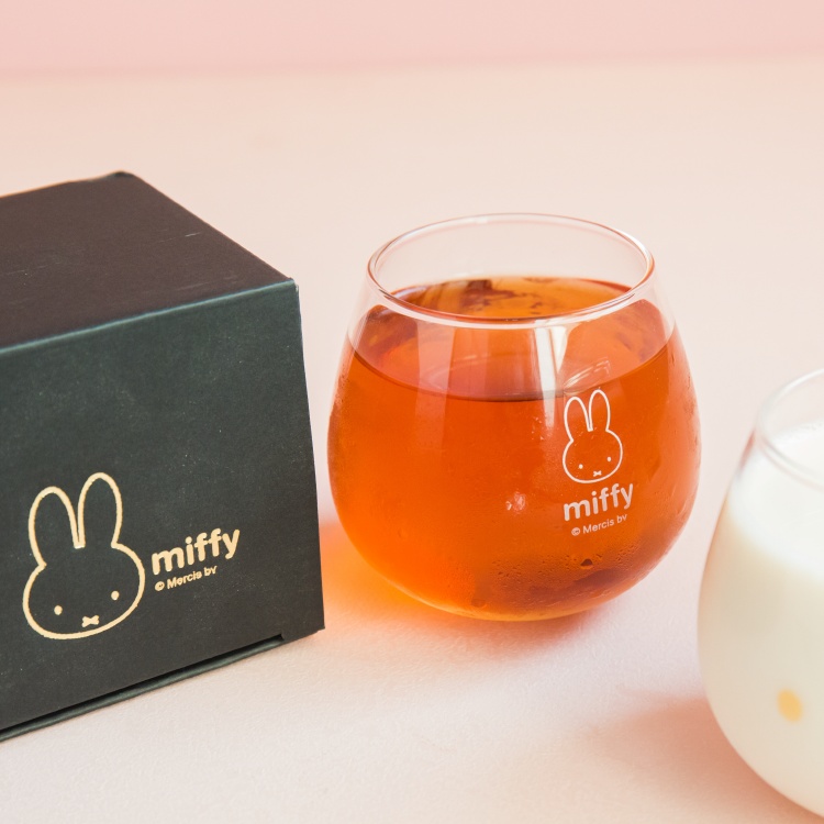 日本miffy米菲兔大臉透明不倒翁玻璃對杯 商品圖2