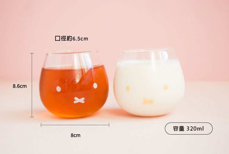 日本miffy米菲兔大臉透明不倒翁玻璃對杯 商品圖8