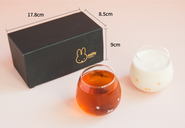 日本miffy米菲兔大臉透明不倒翁玻璃對杯 商品圖9