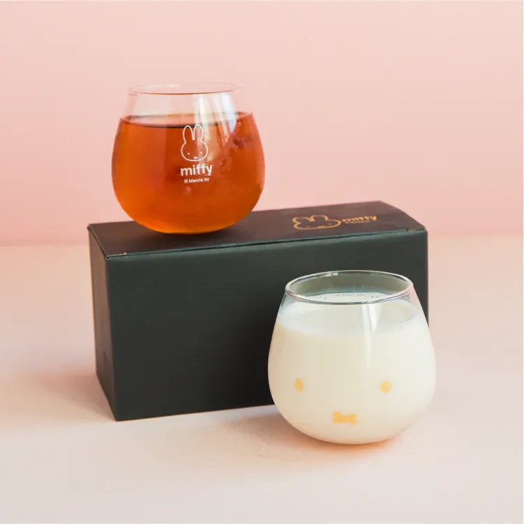 日本miffy米菲兔大臉透明不倒翁玻璃對杯 商品圖13