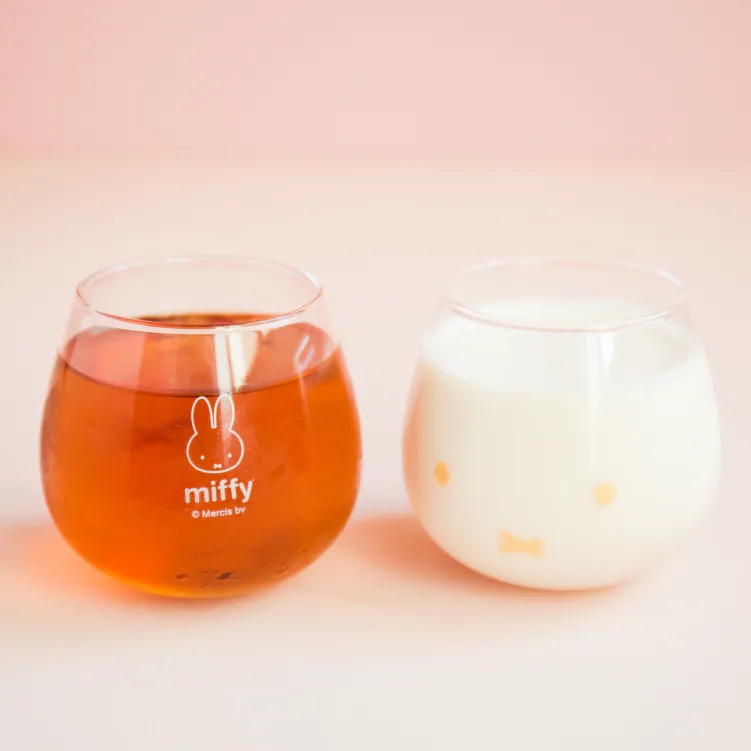 日本miffy米菲兔大臉透明不倒翁玻璃對杯 商品圖14