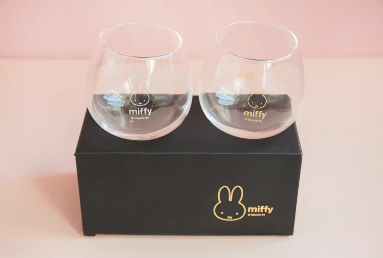 日本miffy米菲兔大臉透明不倒翁玻璃對杯 商品圖16