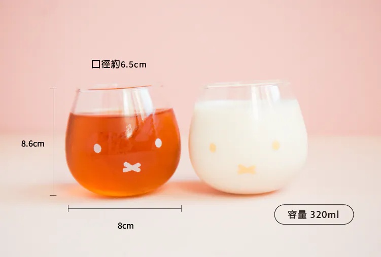 日本miffy米菲兔大臉透明不倒翁玻璃對杯 商品圖17