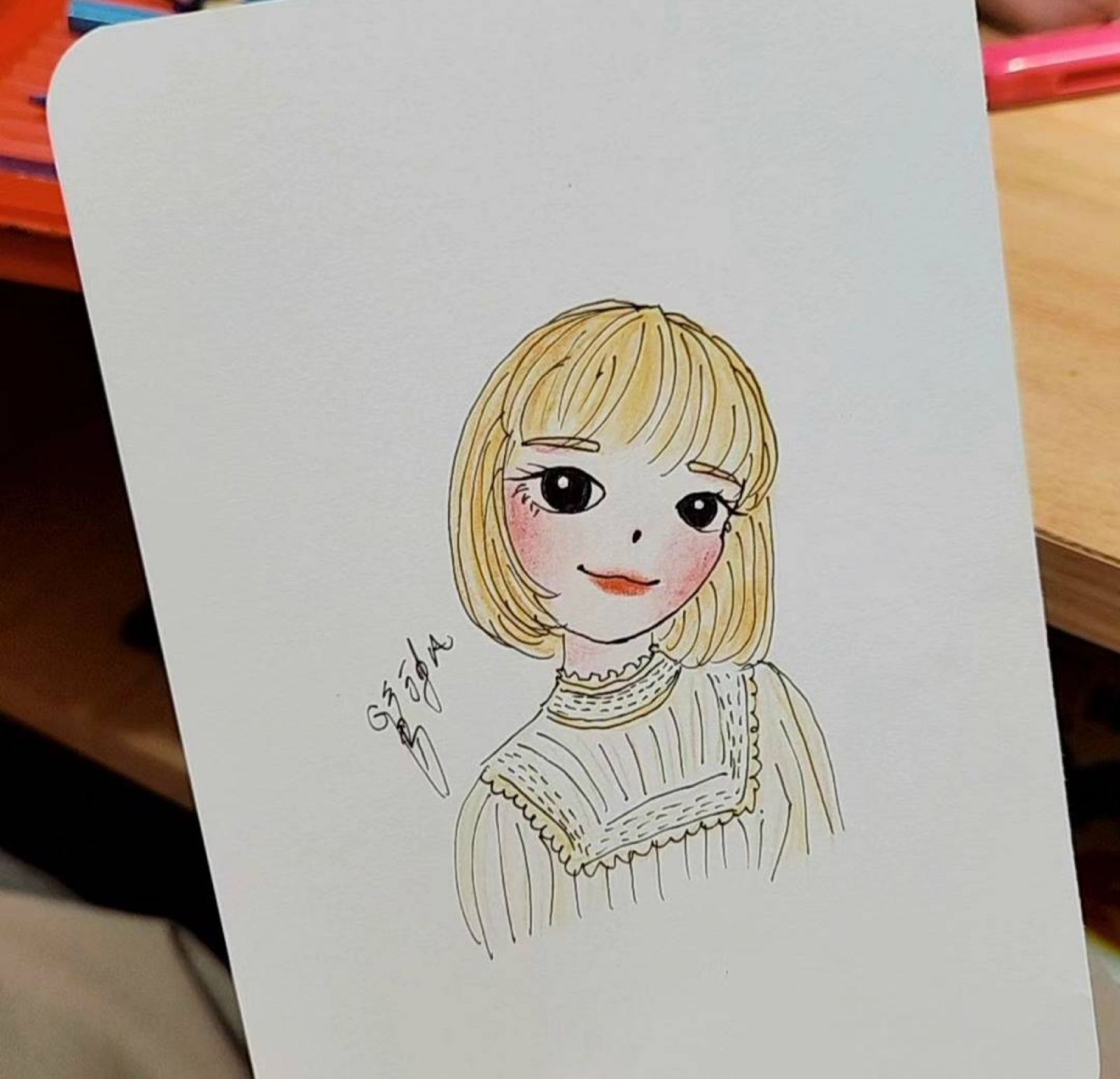 婚禮色鉛筆畫家作品 06