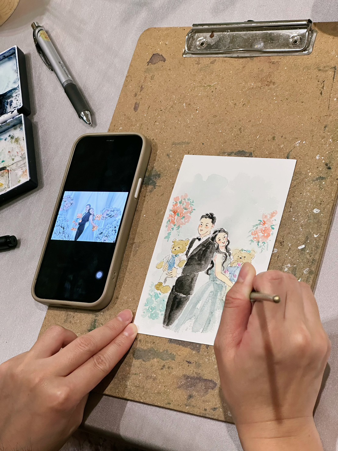 婚禮水彩畫家作品 027