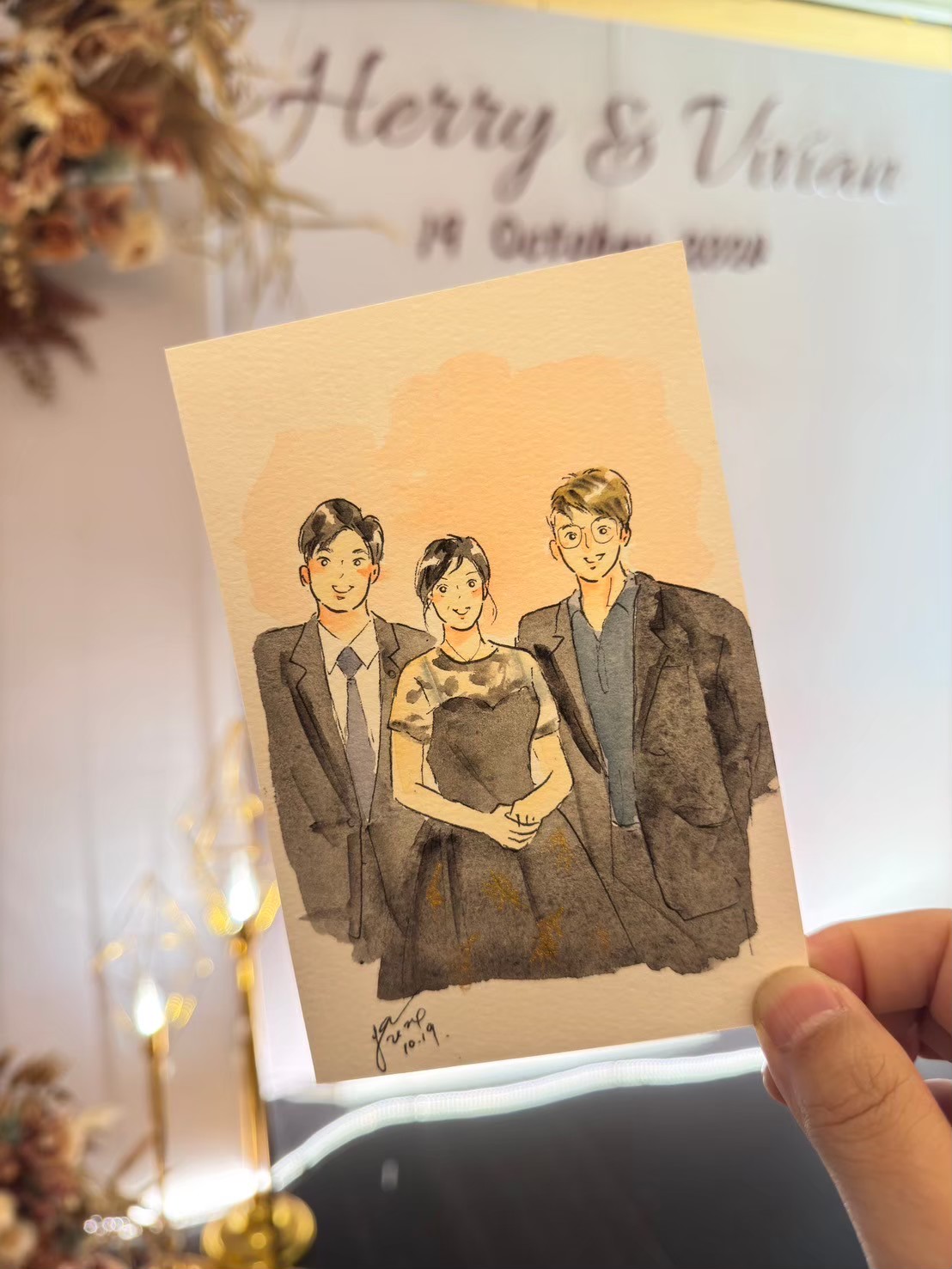 婚禮水彩畫家作品 098